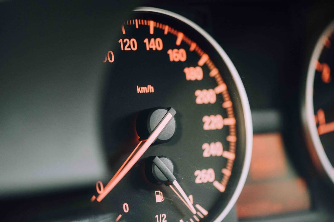 Speed And Fuel Meter On A Car